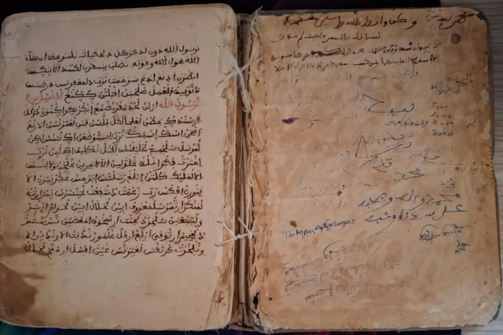 A double page spread from the historic manuscript.